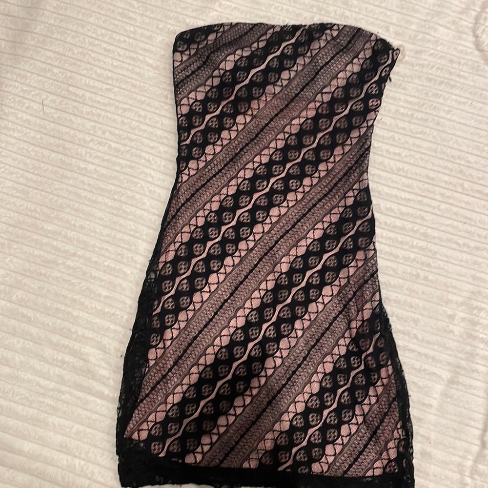 Strapless lace dress